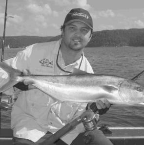 Shannon Kitchener caught this solid Pittwater king on a Troll Craft lure.